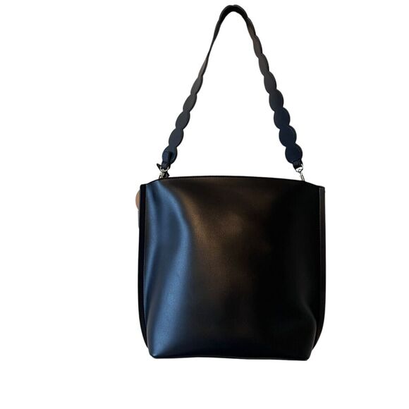 Melie Bianco Black Cecilia Saddle Large Tote Bag - Picture 2 of 14